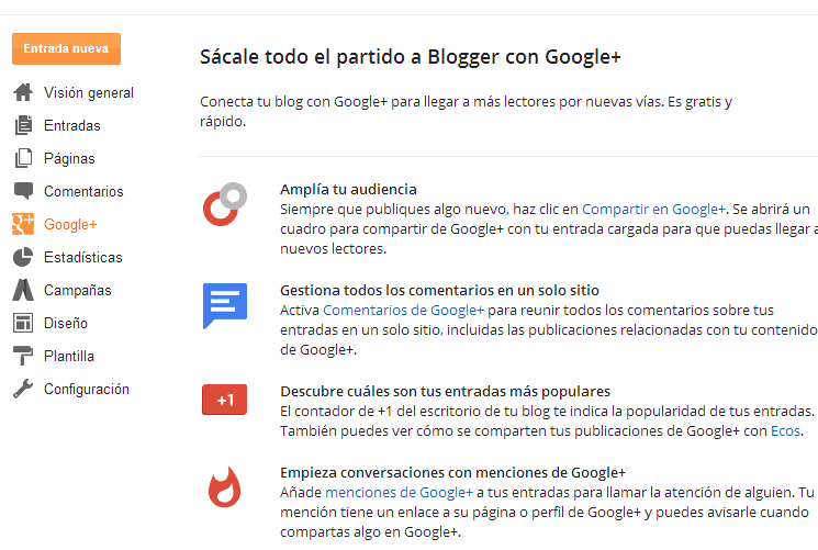 Google plus y blogspot
