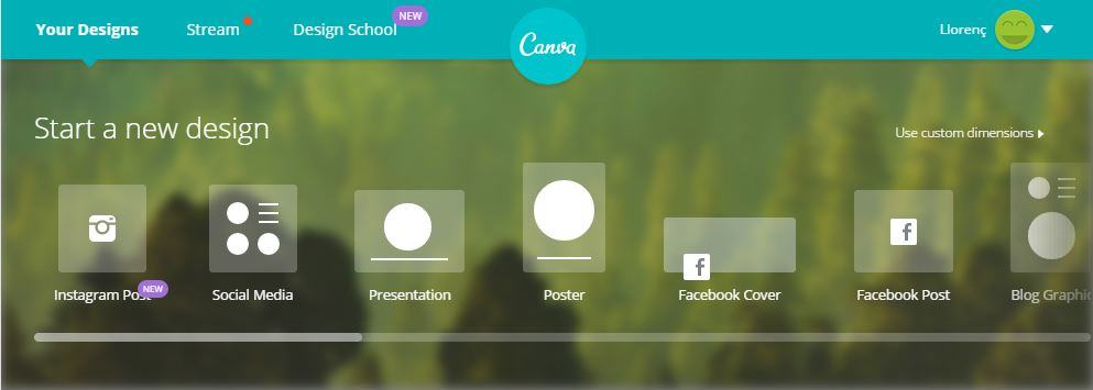 menu canva