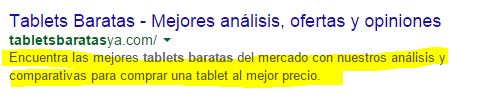 meta description SEO