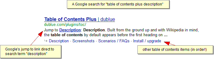 links en Serp snippets