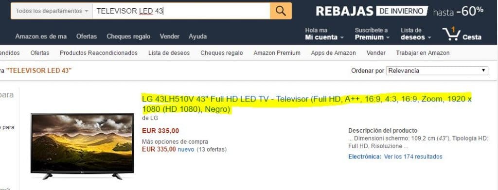 NOMBRE producto SEO Amazon